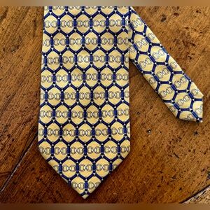 Vintage Paulo Gucci Yellow & Blue 100% Silk Tie